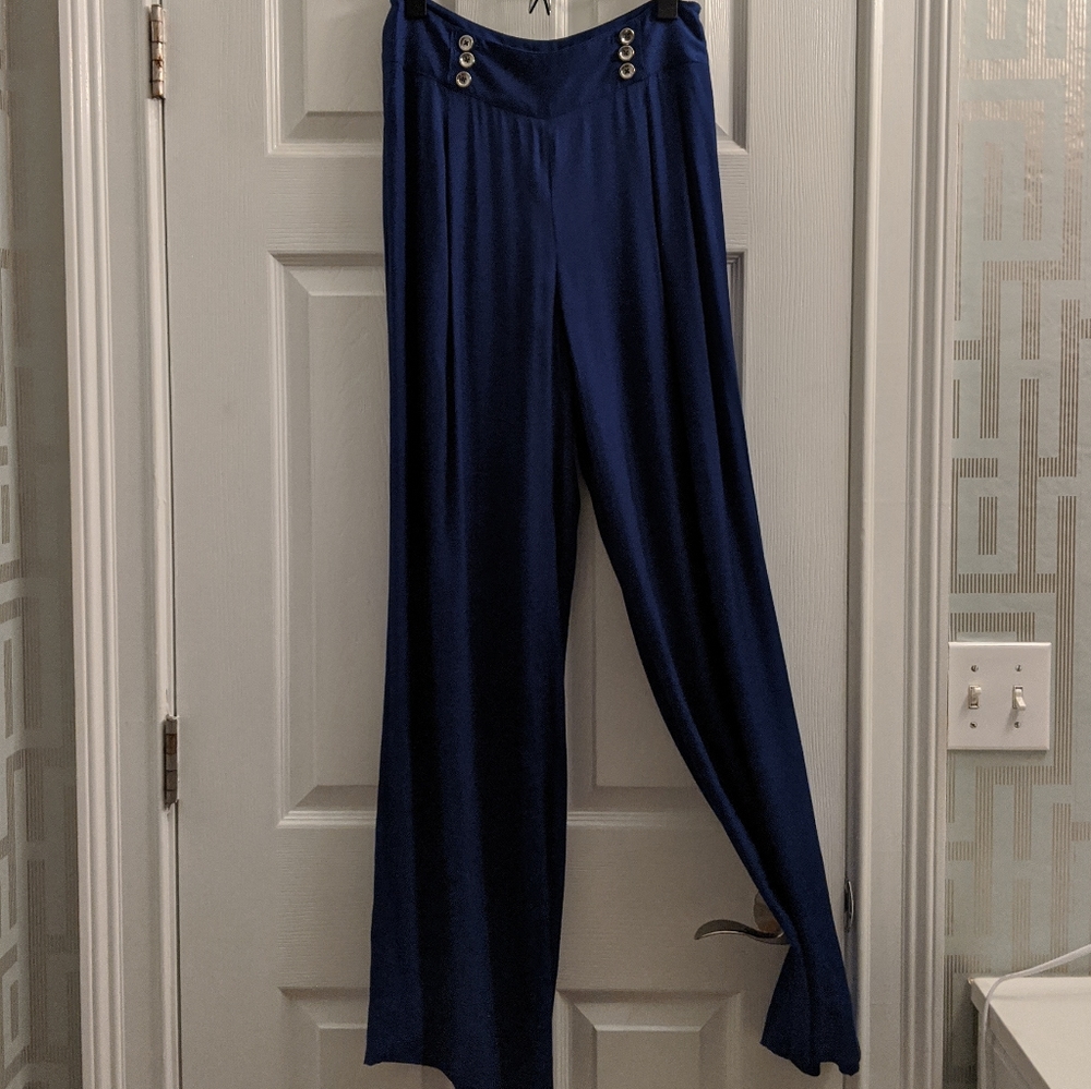 NWT White House Black Market Blue Palazzo pants